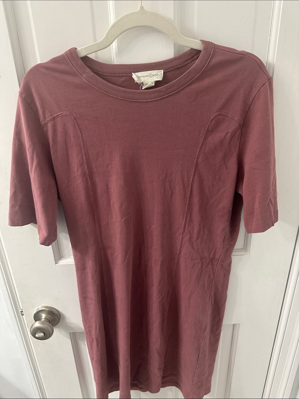 Treasure & Bond Mauve Midi T-Shirt Dress